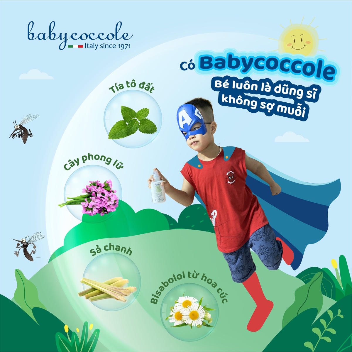 Xịt bảo vệ và dưỡng da cho bé Babycoccole 125ml - góc nghiêng