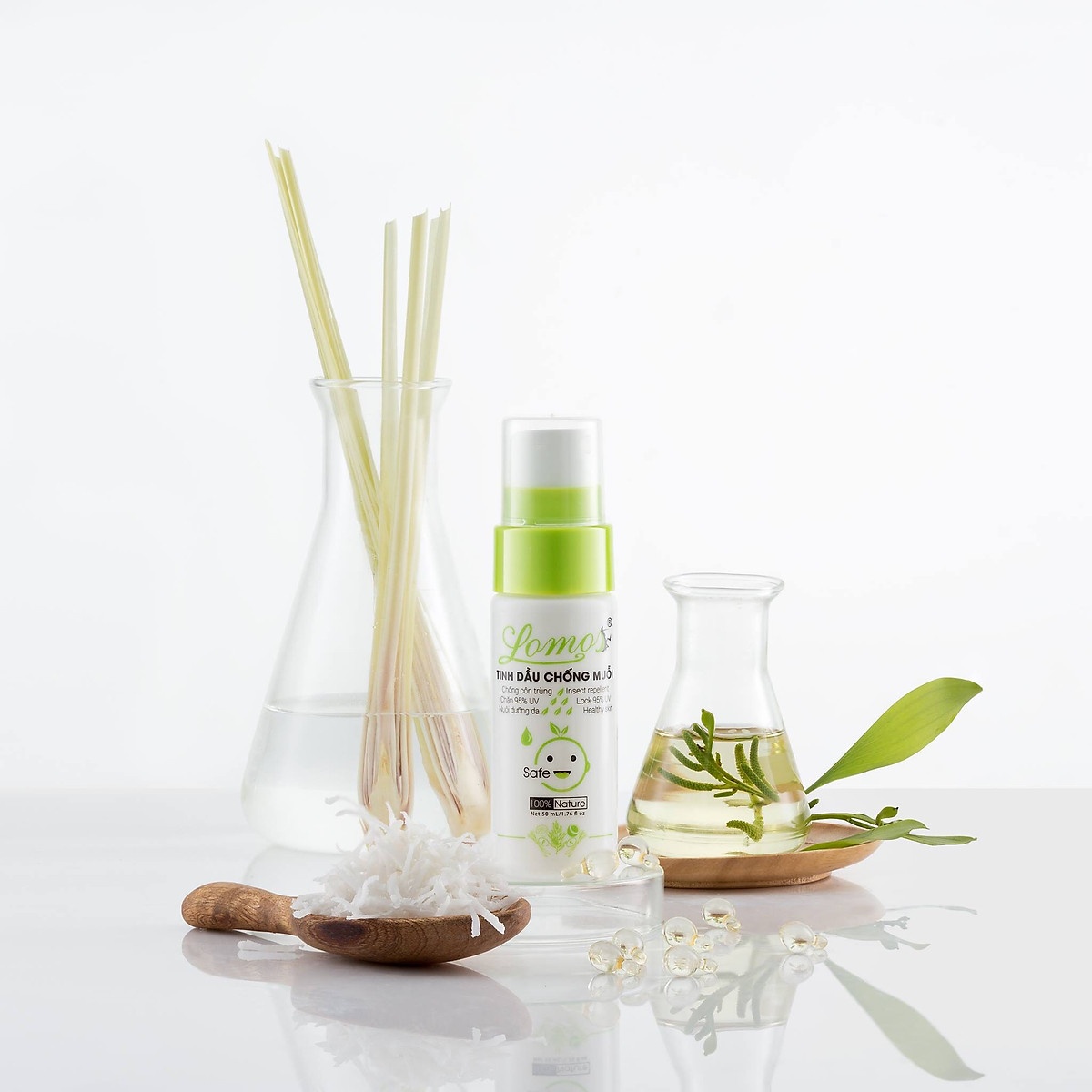 Xịt chống muỗi LOMOS Chanh Sả 20ml  - mặt sau