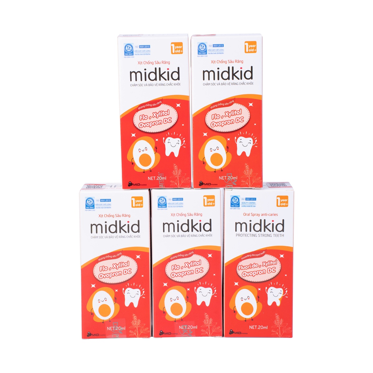 Xịt chống sâu răng Midkid hương táo 20ml - mặt phải