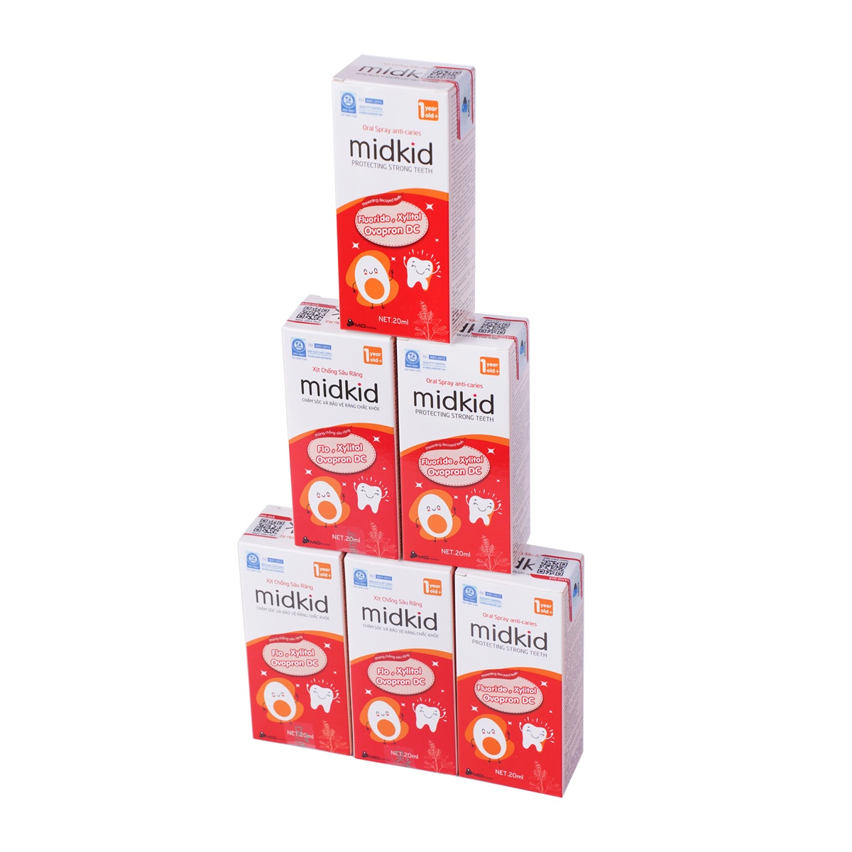 Xịt chống sâu răng Midkid hương táo 20ml - mặt sau