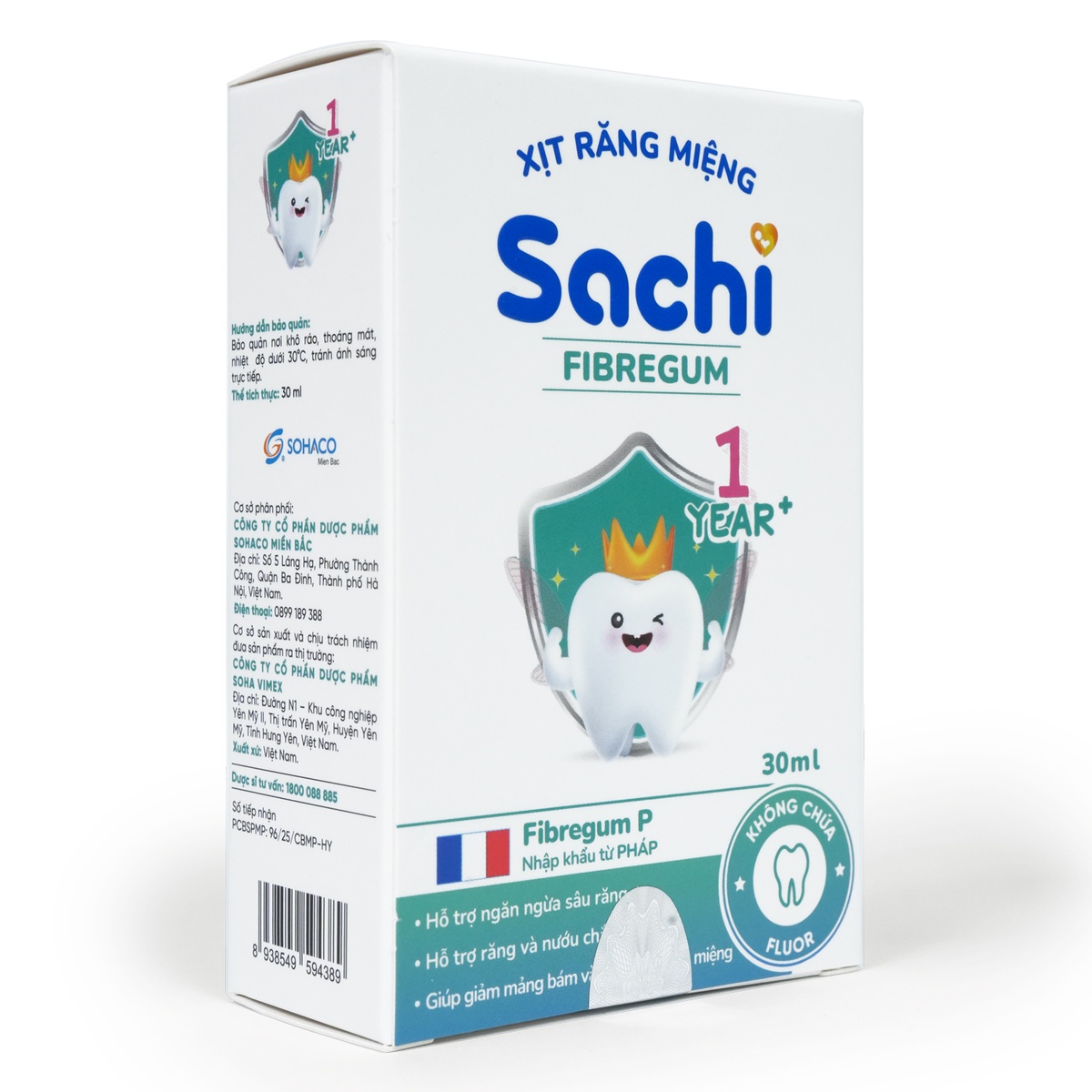 Xịt chống sâu răng Sachi 30ml  - mặt trái