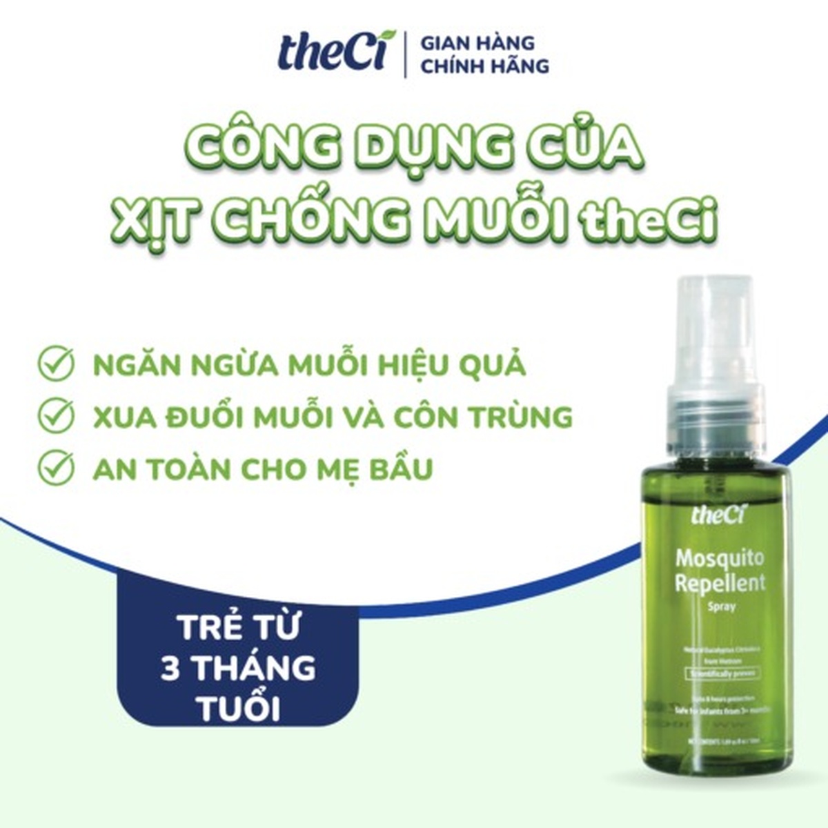 Xịt đuổi muỗi và côn trùng The Ci 50ml - mặt sau