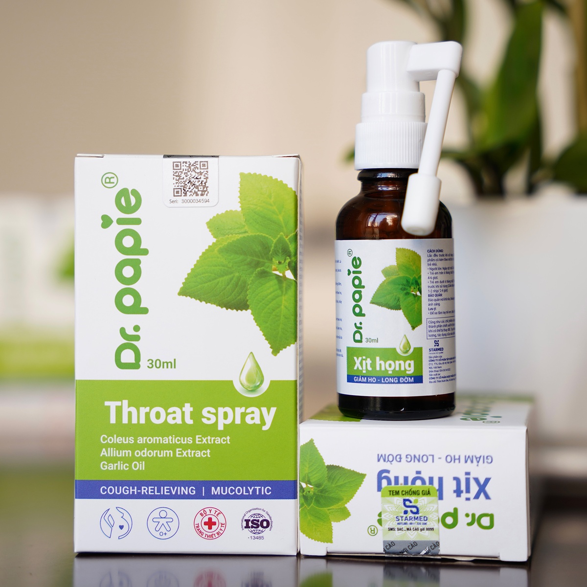 Xịt họng Dr.Papie 30ml - mặt trái