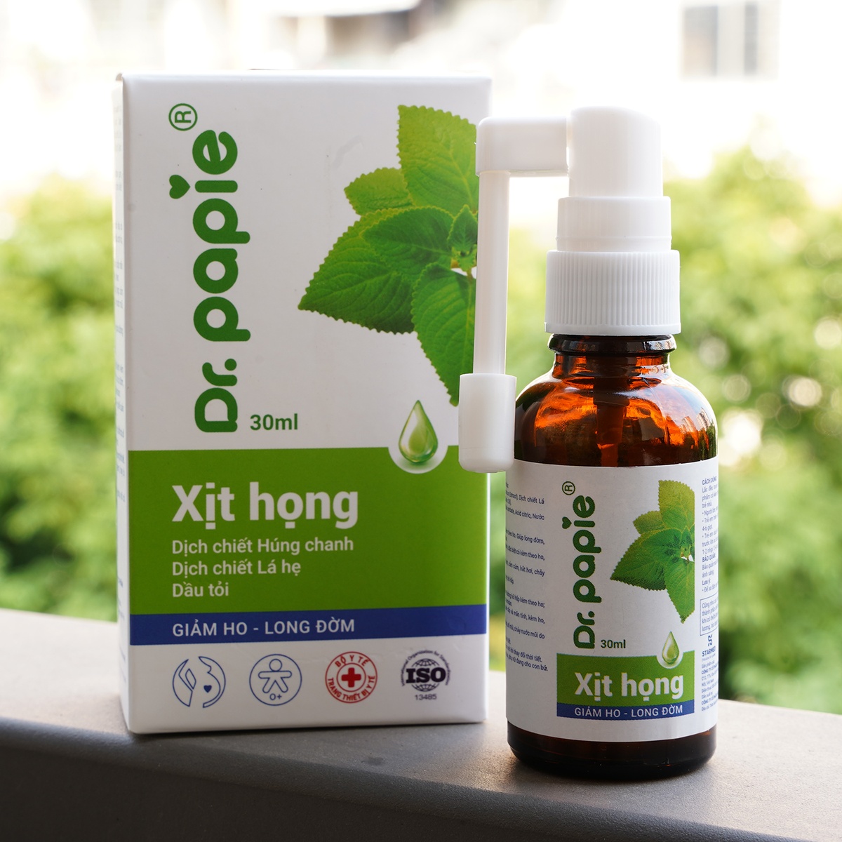 Xịt họng Dr.Papie 30ml - mặt sau