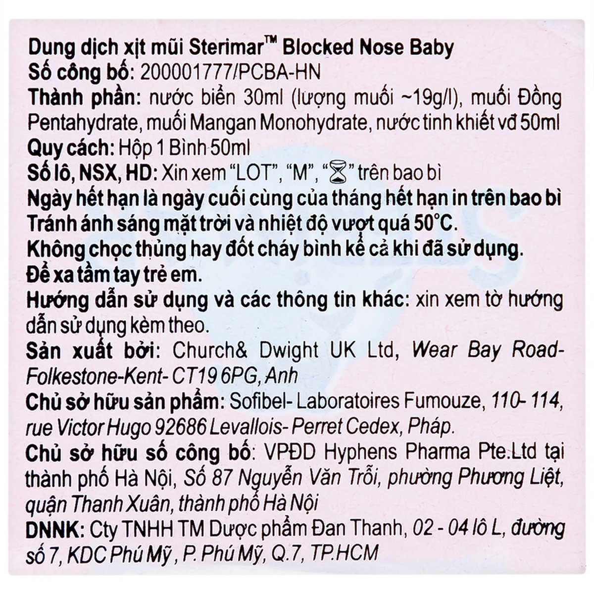 Xịt mũi cá heo Stérimar Baby 50ml (Cam) - mặt trái