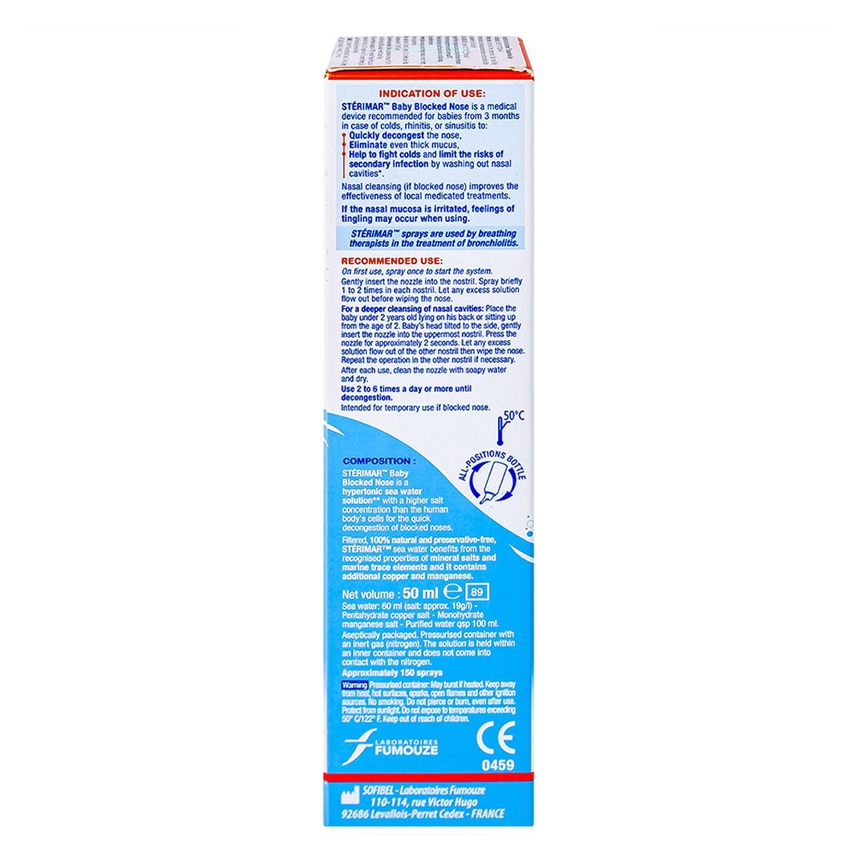 Xịt mũi cá heo Stérimar Baby 50ml (Cam) - hình 7