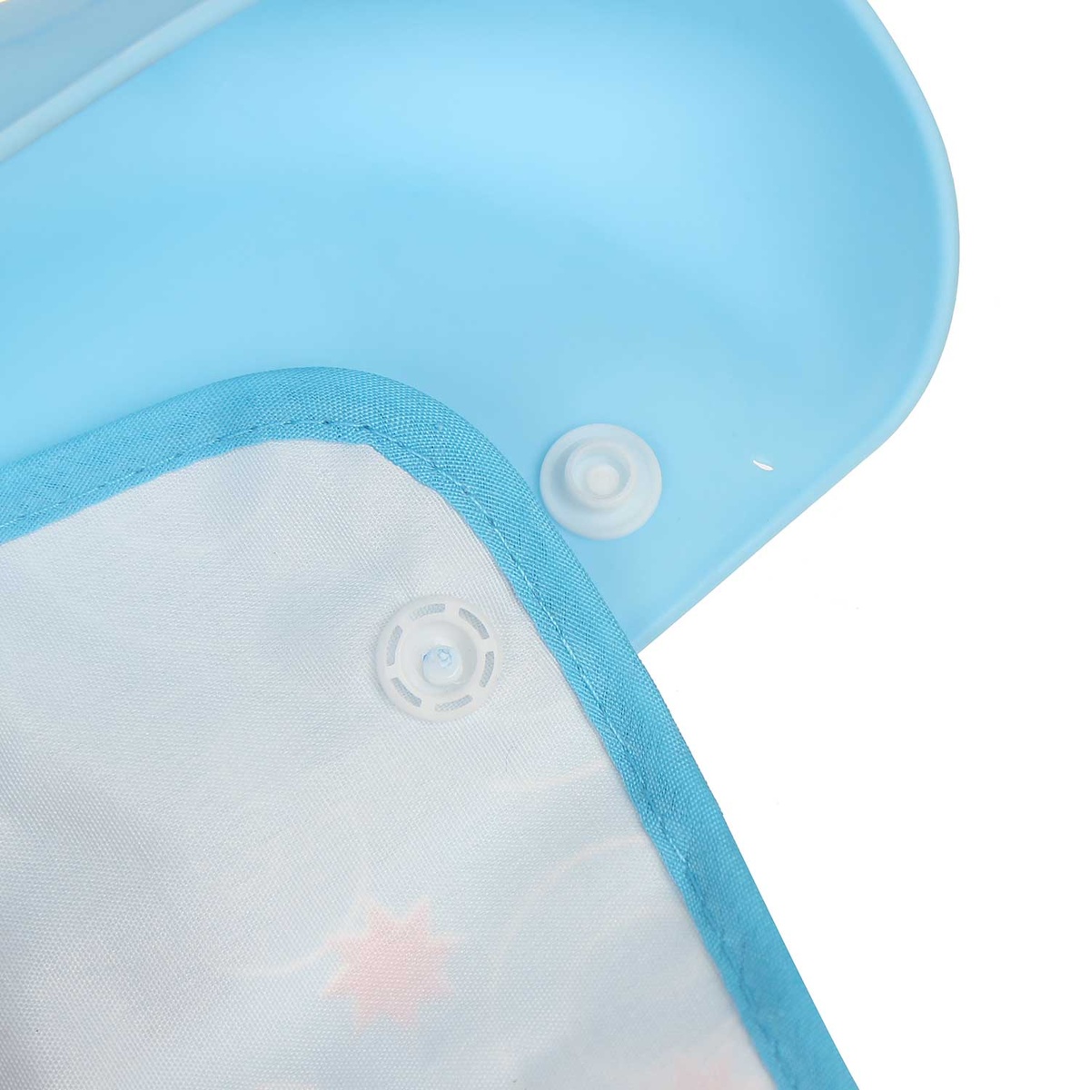 Yếm ăn máng nhựa Kiza màu xanh KZ203 - mặt sau