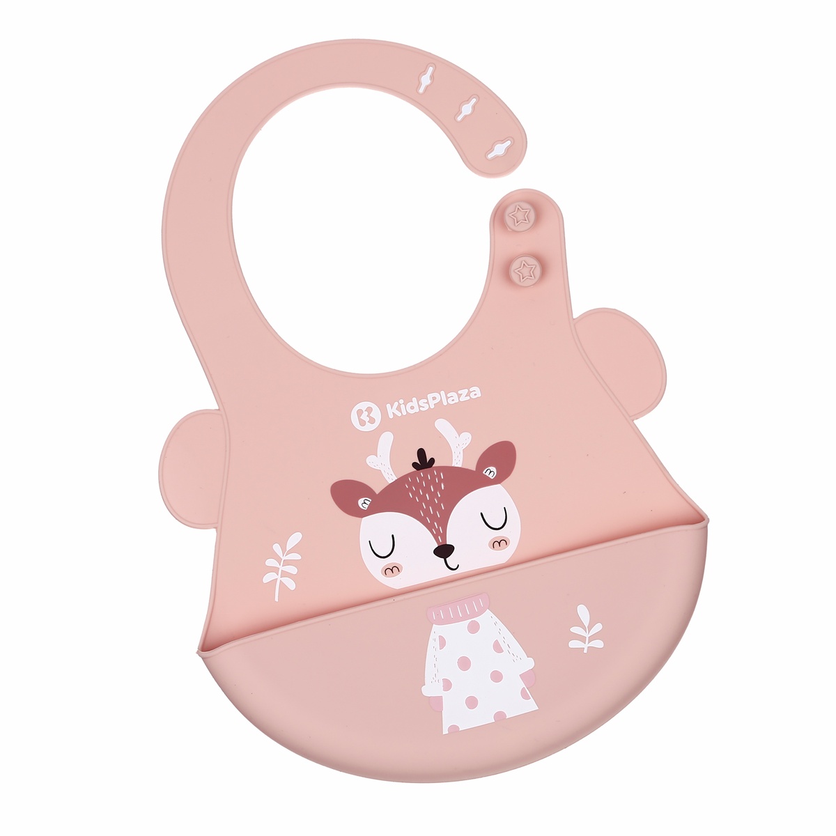 Yếm ăn silicone cho bé KidsPlaza 6903 (Hồng) - mặt trái