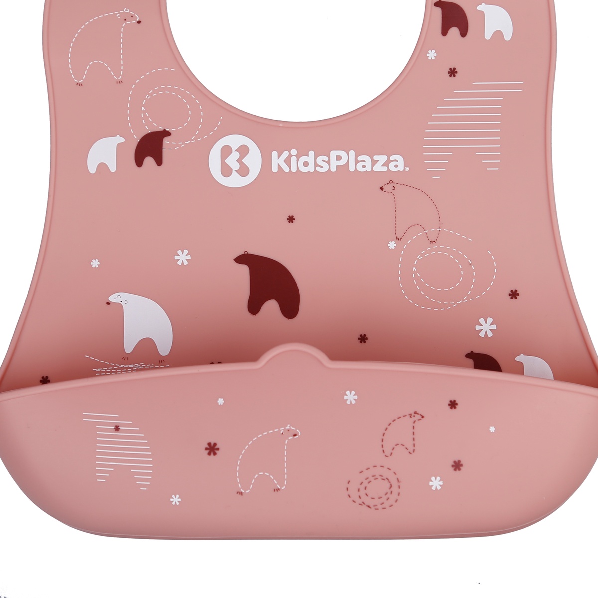 Yếm ăn cho bé silicone KidsPlaza BIB023 ( Hồng Nhạt ) - mặt phải
