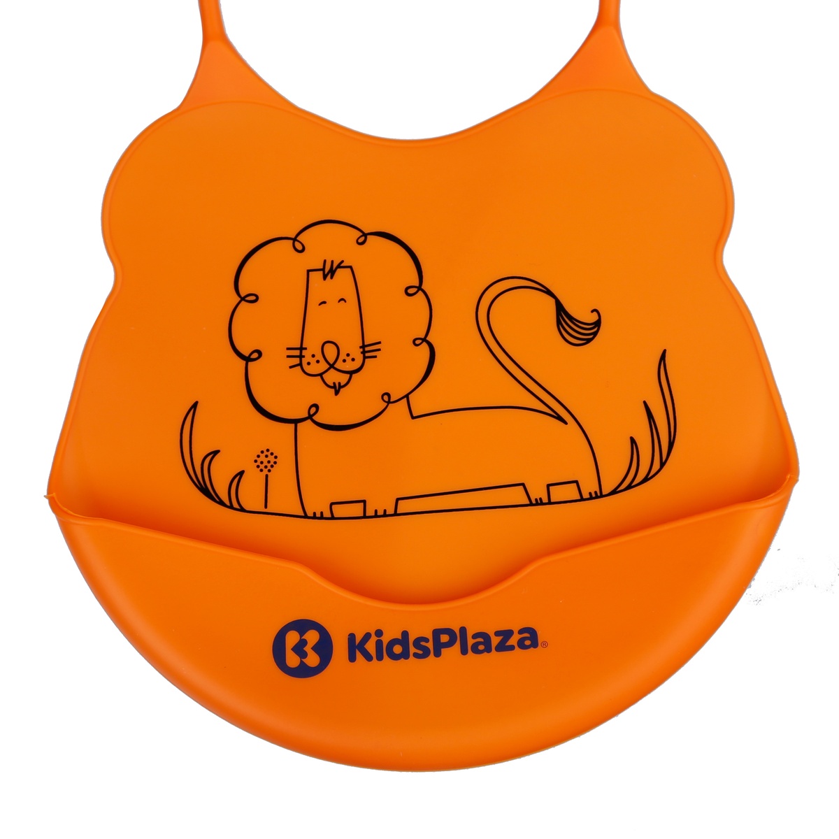 Yếm ăn silicone KidsPlaza BIB006 (Cam) - mặt phải