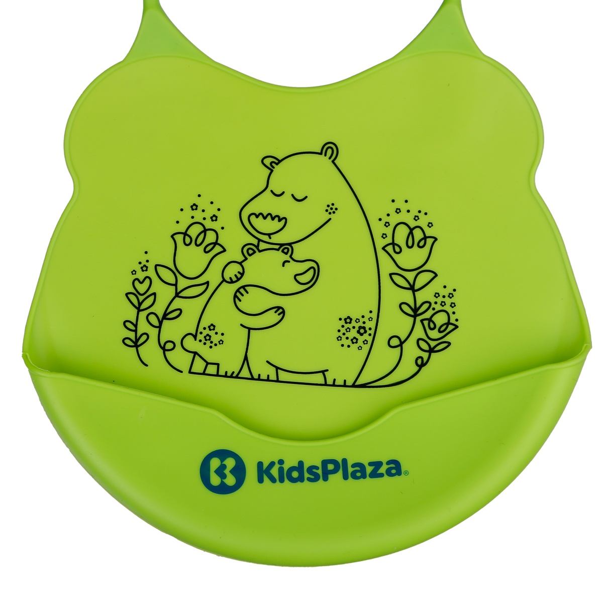 Yếm ăn silicon cho bé KidsPlaza BIB006 (Xanh lá) - mặt trái