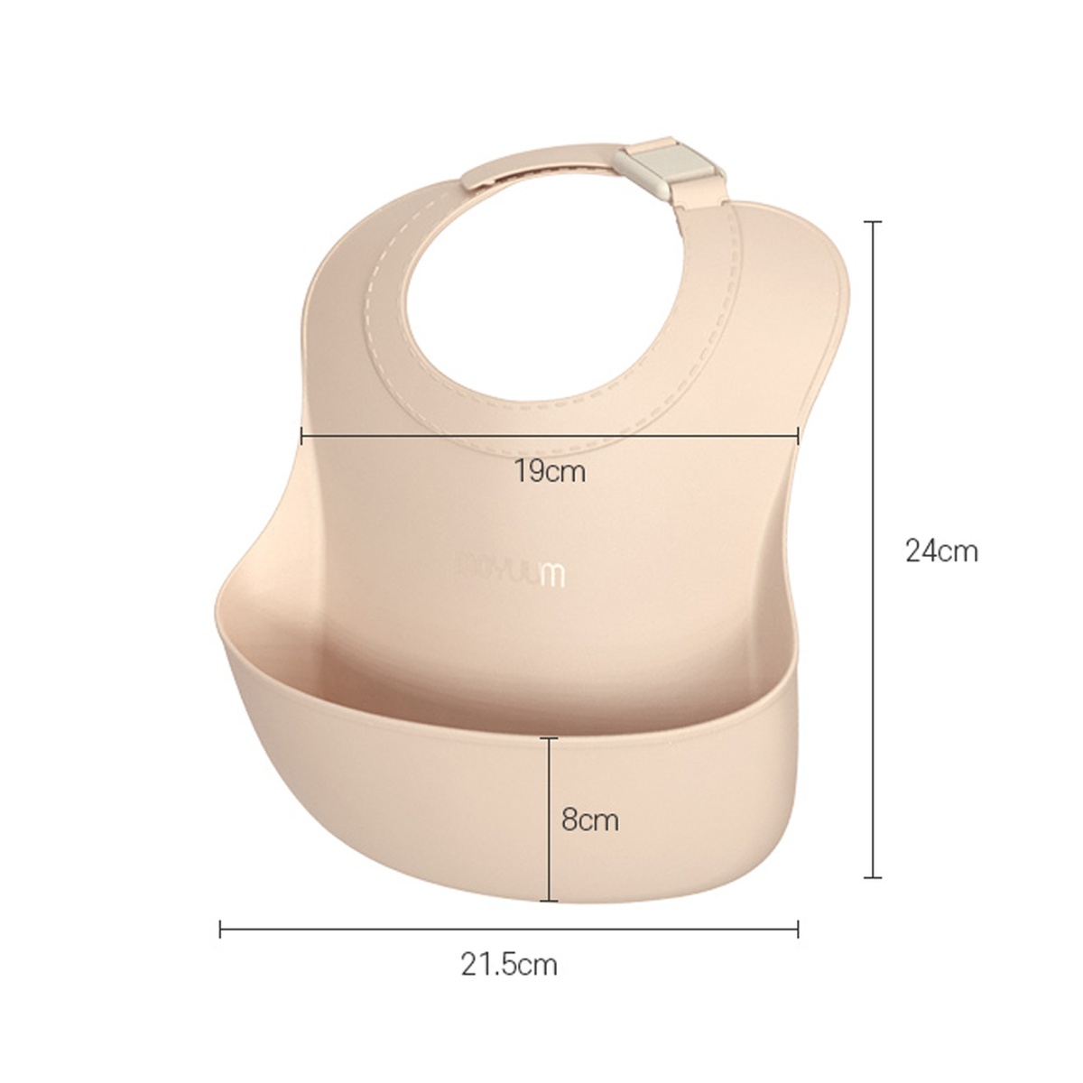 Yếm ăn silicone Moyuum cao cấp (Be) - mặt trái