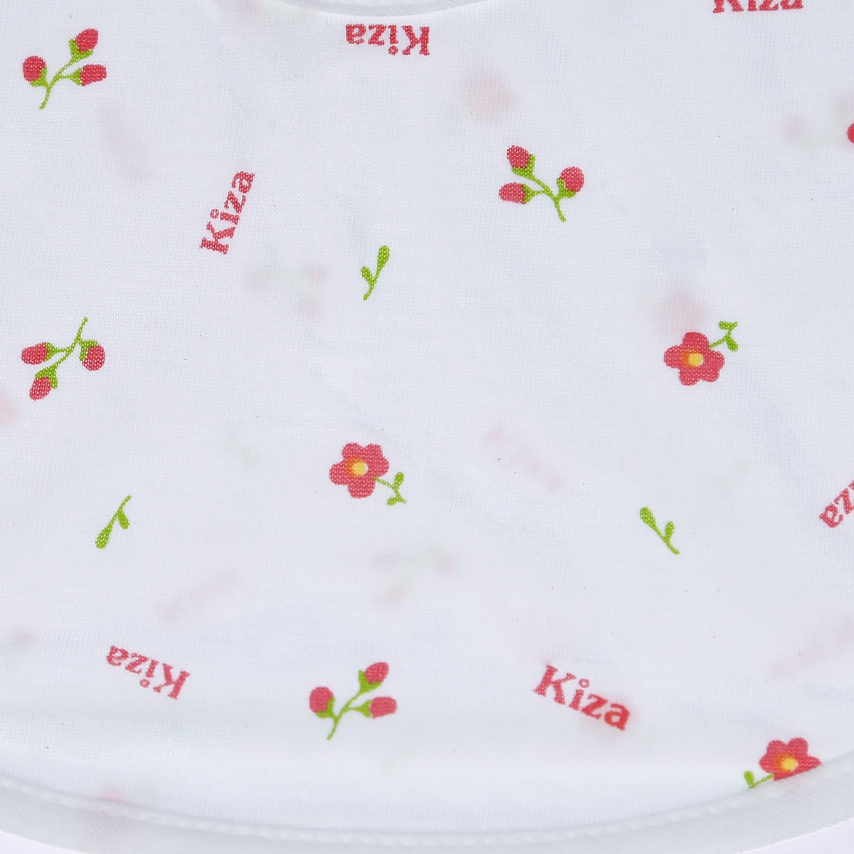 Yếm sơ sinh cho bé KidsPlaza in hình Hoa (Trắng Đỏ) - mặt trái
