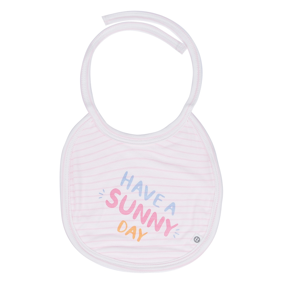 Yếm sơ sinh Otis bé gái kẻ ngang in chữ Sunny Day KidsPlaza ND21H (Trắng Hồng)