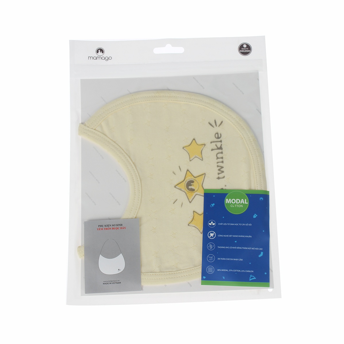 Yếm dây sơ sinh Mamago ND20H twikle star (Vàng)