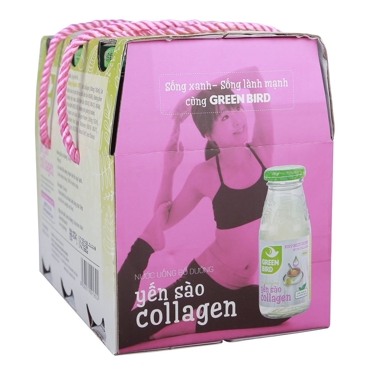 Yến sào bổ sung Collagen Green Bird (6x185ml) - mặt sau