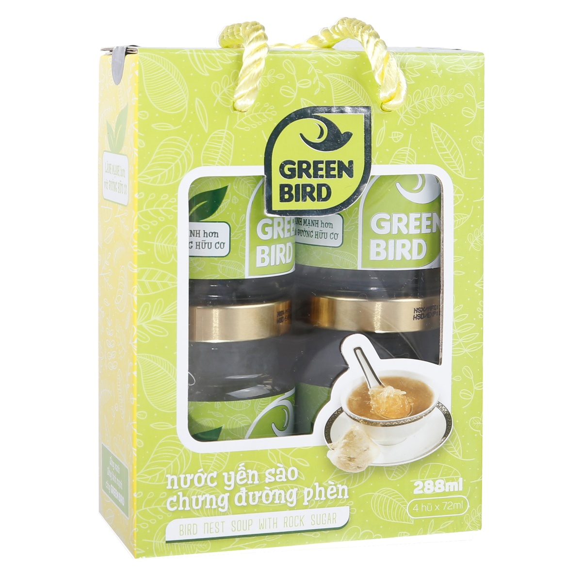 Yến sào chưng đường phèn Green Bird 4*72g - góc nghiêng