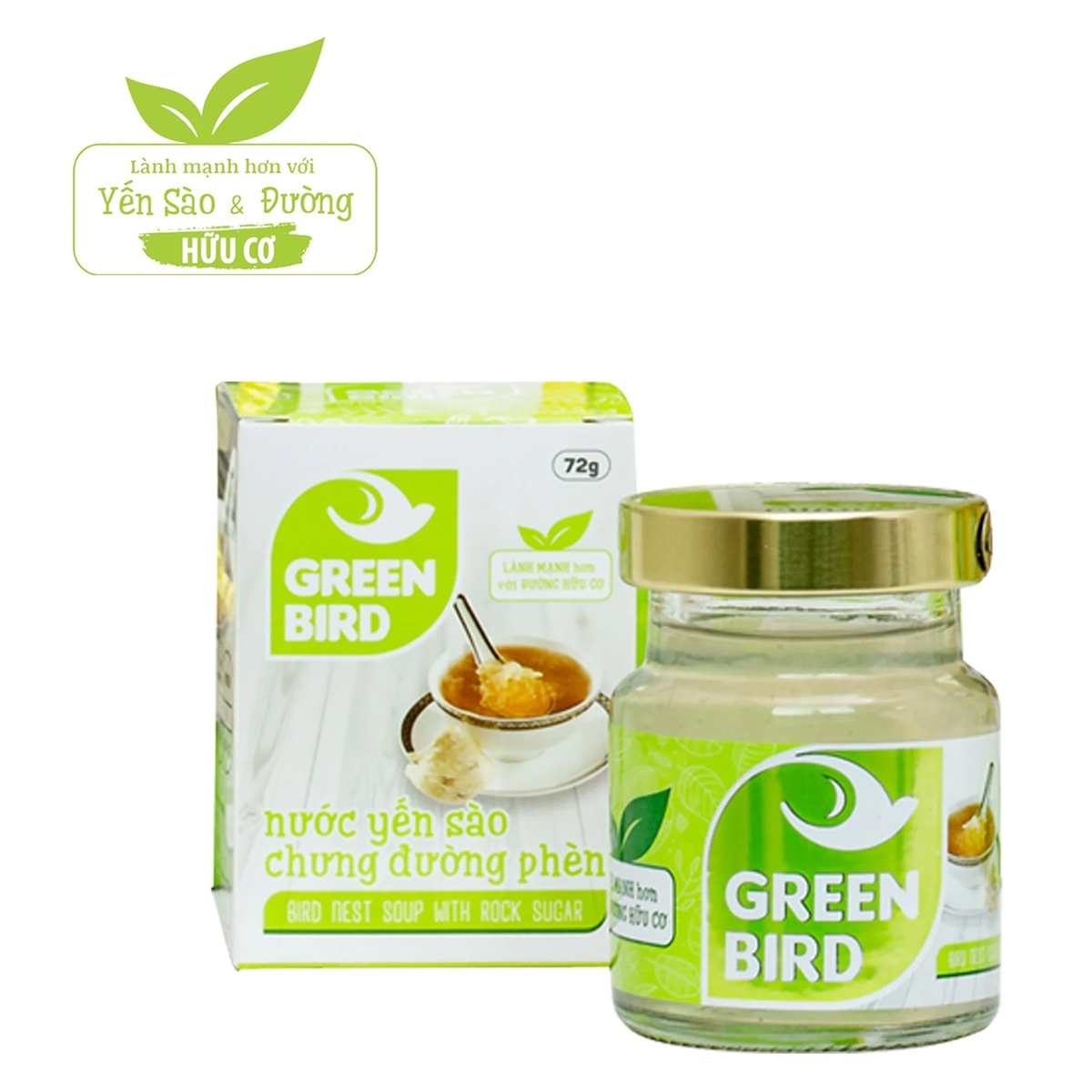 Yến sào chưng đường phèn Green Bird 4*72g - mặt phải