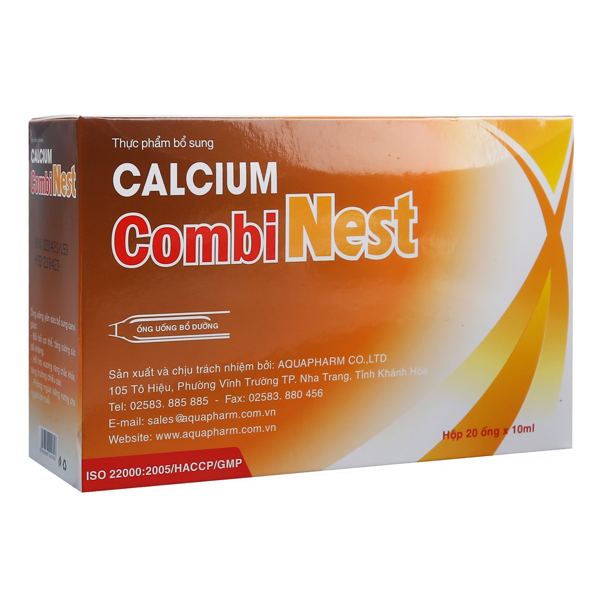 Yến sào dạng ống Calcium hộp 20 ống  - mặt trái