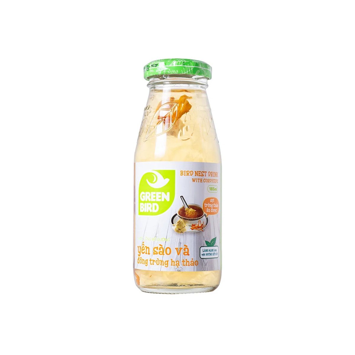 Yến sào đông trùng hạ thảo GreenBird (6x185ml) - mặt phải