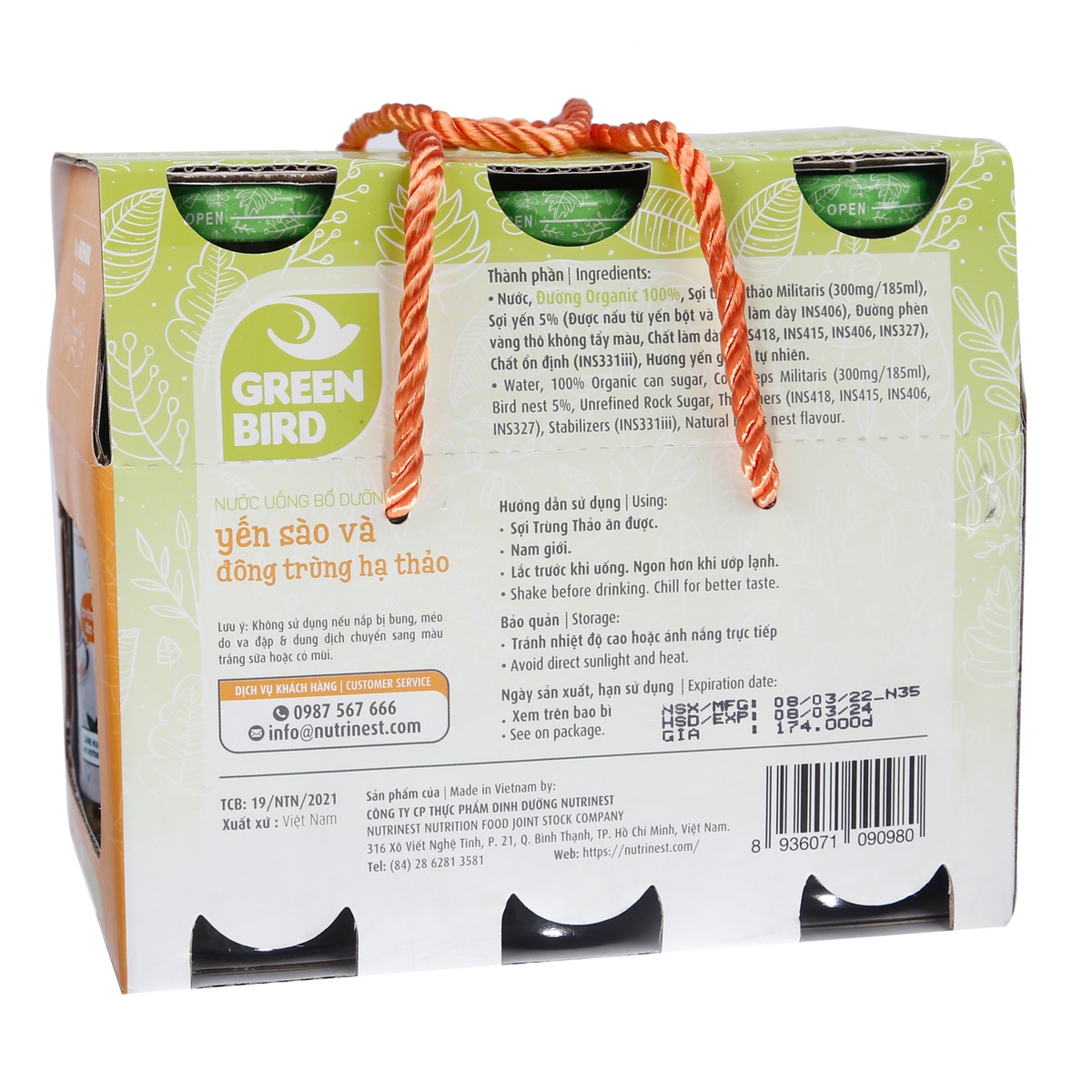 Yến sào đông trùng hạ thảo GreenBird (6x185ml) - hình 7