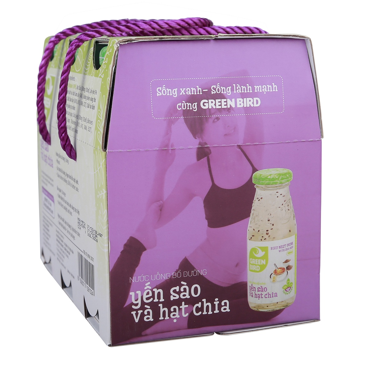 Yến sào hạt chia Green Bird (6x185ml) - góc nghiêng