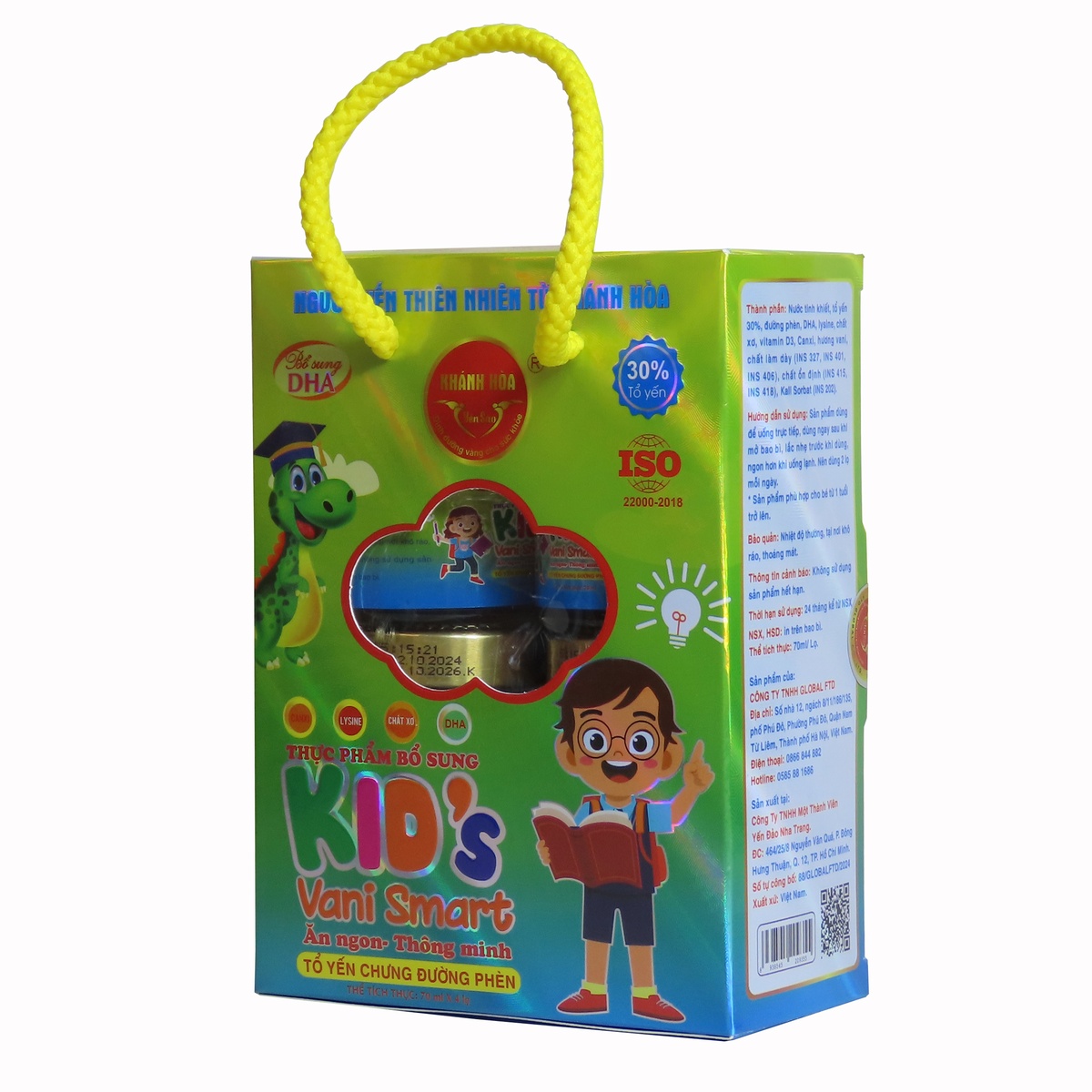 Yến sào Khánh Hòa Kids Vani Smart (DHA) 4x70ml - mặt sau