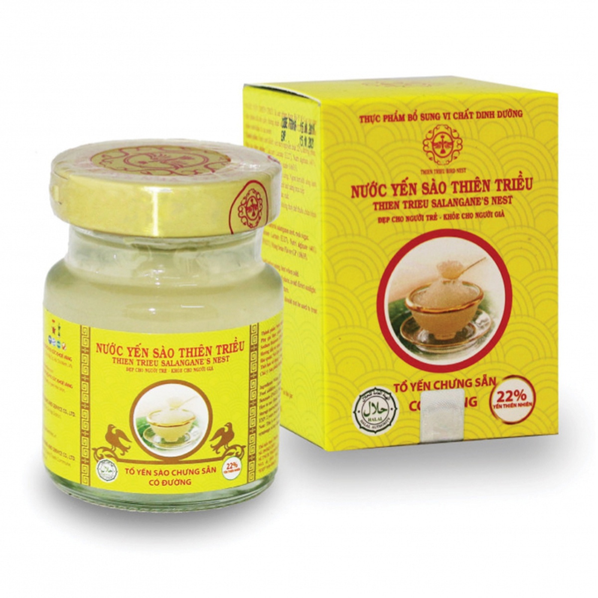 Yến sào Thiên Triều cao cấp có đường hũ 70ml - mặt trái