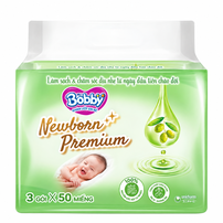 Khăn ướt Bobby 3*50pcs (Hàng khuyến mại không bán)