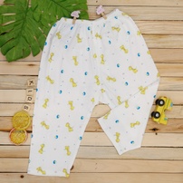 Quần dài sơ sinh Kiza in hình hươu cao cổ 0-3M (Trắng Vàng)