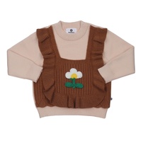 Áo len dài tay bé gái KidsPlaza giả gile bèo HN23D (Nâu)
