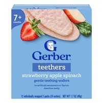 Bánh gạo ăn dặm Gerber vị dâu táo, cải bó xôi 48g