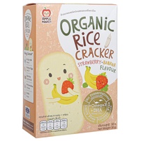 Bánh gạo ăn dặm hữu cơ Apple Monkey vị dâu tây, chuối cho bé 6M+