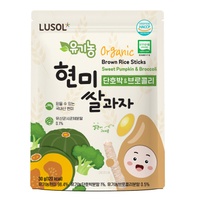 Bánh gạo lứt Lusol hình que vị bí đỏ, sup lơ 30g