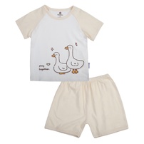  Bộ cộc bé gái KidsPlaza rayon in vịt M25H (Trắng vàng)  