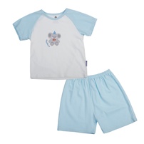 Bộ cộc bé trai KidsPlaza in voi M25H (Trắng Xanh)