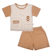 Bộ quần áo cộc tay bé trai KidsPlaza in Forest HN26H (Nâu)