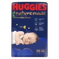 Bỉm/ tã quần Huggies Naturemade ban đêm size M58 (cho bé từ 6-11kg) - EC