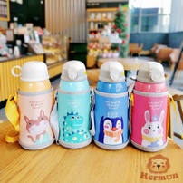 Bình nước giữ nhiệt Hermon Inox 2 nắp 600ml kèm cốc (Màu ngẫu nhiên)