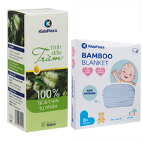Combo Tinh dầu tràm nguyên chất KidsPlaza 100ml và Chăn lưới sợi tre cho bé KidsPlaza 22K-BB01