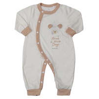 Bộ body dài cài lệch KidsPlaza Otis in gấu ND25T (Be)