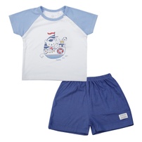 Bộ cộc bé trai KidsPlaza Otis ND25H (Xanh Trắng) 