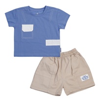 Bộ cộc bé trai KidsPlaza thêu túi TT25H (Xanh Be) 