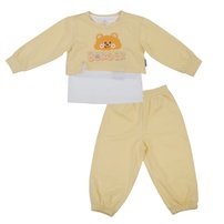 Bộ dài bé gái KidsPlaza nỉ in berger TT26D (Trắng vàng)