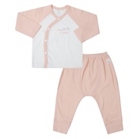 Bộ dài cài lệch KidsPlaza kẻ tăm ND25T (Hồng)