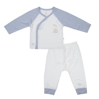 Bộ dài cài lệch KidsPlaza modal gấu ngồi HN26T (Trắng xanh)
