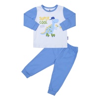 Bộ dài tay bé trai KidsPlaza in khủng long M23T (Trắng xanh)