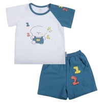 Bộ quần áo cộc tay bé trai KidsPlaza in cún TT26H (Trắng xanh)