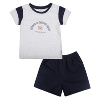 Bộ quần áo cộc tay bé trai KidsPlaza in gấu TT26H (Xám) 