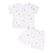 Bộ quần áo cộc tay O!Baby in mèo DN23 (Trắng) 